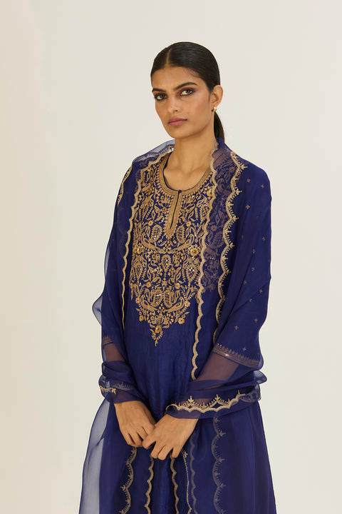 Brinda Kurta & Pant - Royal Blue