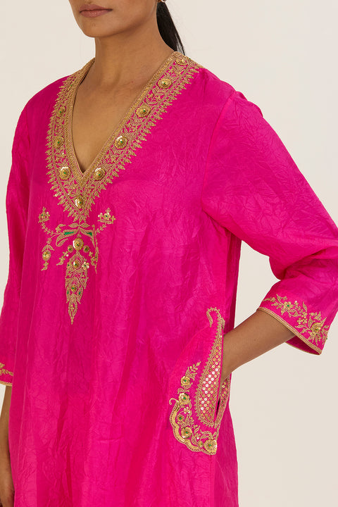 Navya Kurta & Pant - Bright Pink