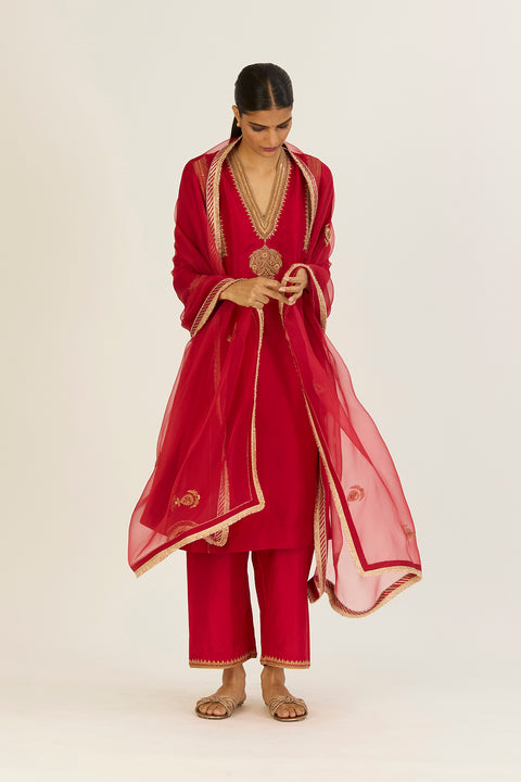 Rekha Dupatta - Red