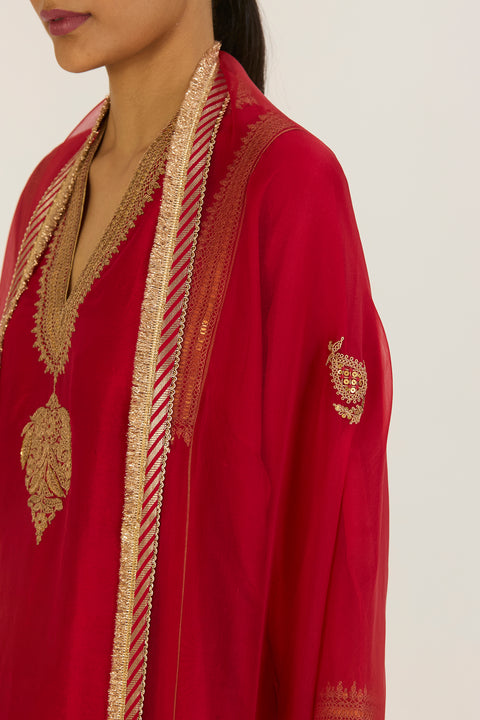 Rekha Dupatta - Red