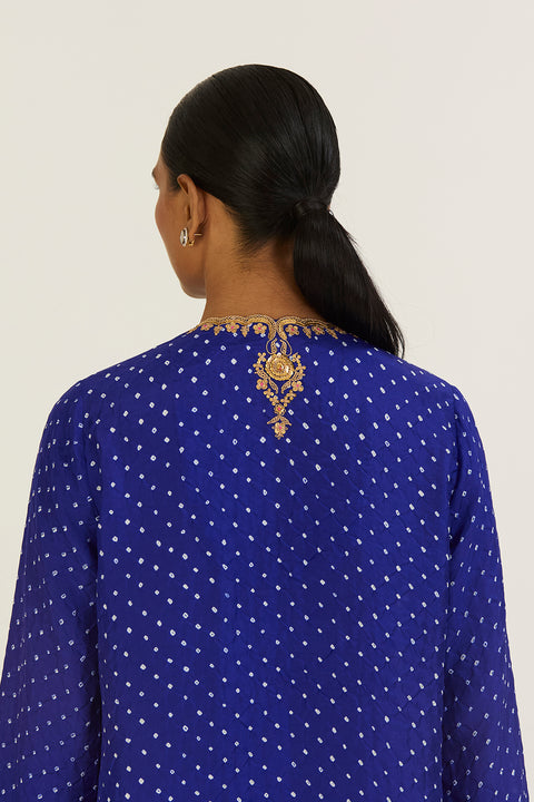 Rysa Kurta & Pant - Royal Blue Bandhani