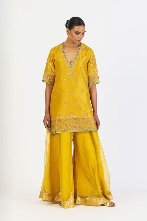 Dhvani Kurta and Sharara - Lime
