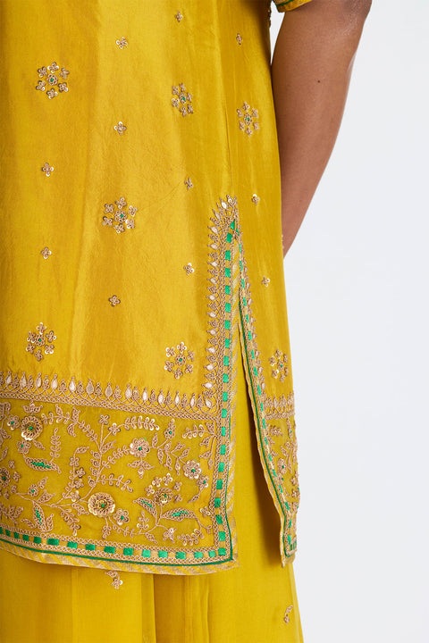 Dhvani Kurta and Sharara - Lime