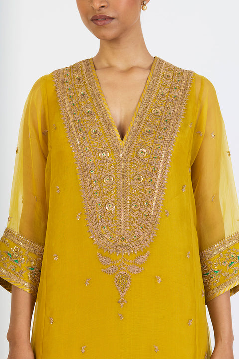 Aarohi Kurta and Pant - Lime