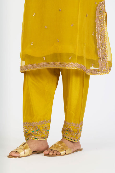 Aarohi Kurta and Pant - Lime
