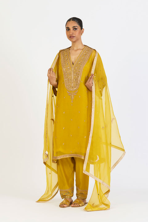 Aarohi Kurta and Pant - Lime
