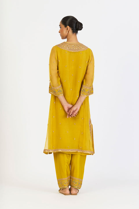 Aarohi Kurta and Pant - Lime