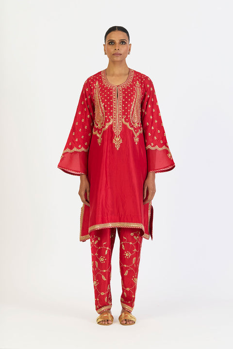 Anika Kurta and Pant - Red