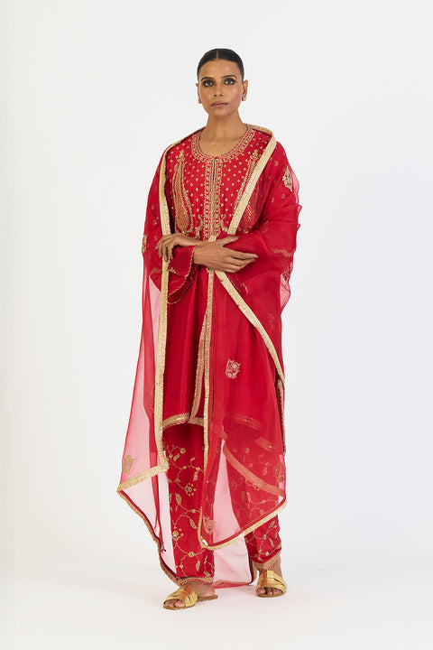 Anika Kurta and Pant - Red