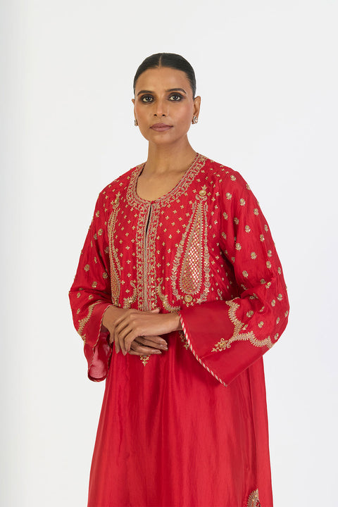 Anika Kurta and Pant - Red