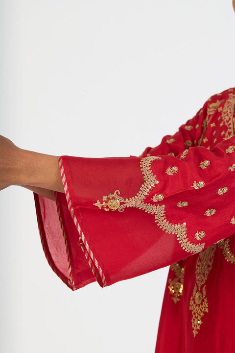 Anika Kurta and Pant - Red