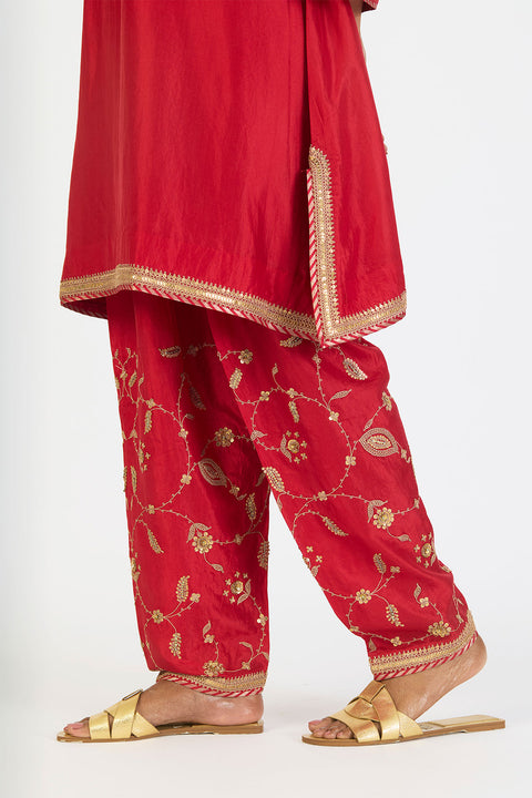 Anika Kurta and Pant - Red