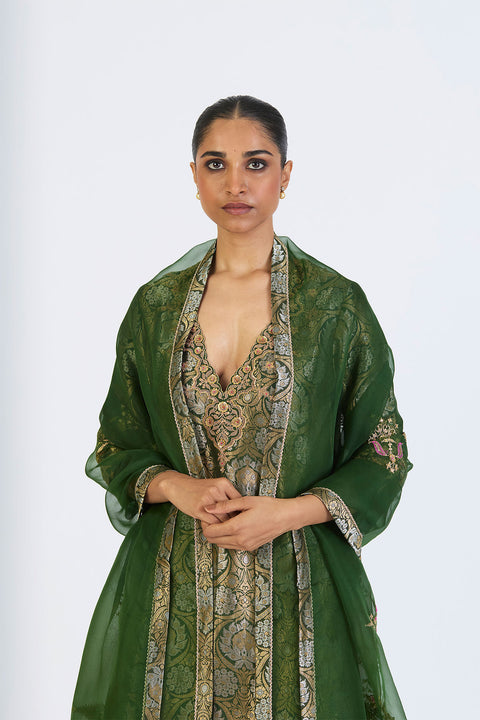 Mridula Dupatta - Dark Green