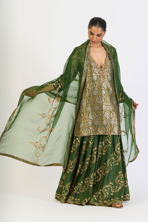 Mridula Dupatta - Dark Green
