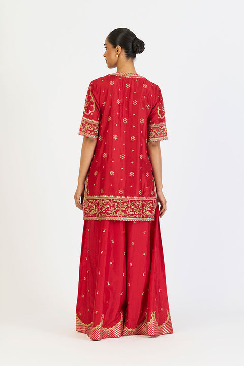 Dhvani Kurta and Sharara - Red
