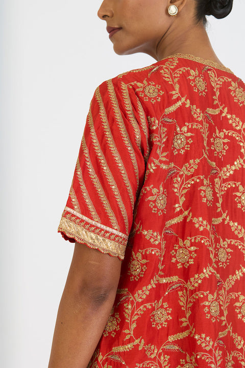 Kalindi Kurta and Sharara - Rust
