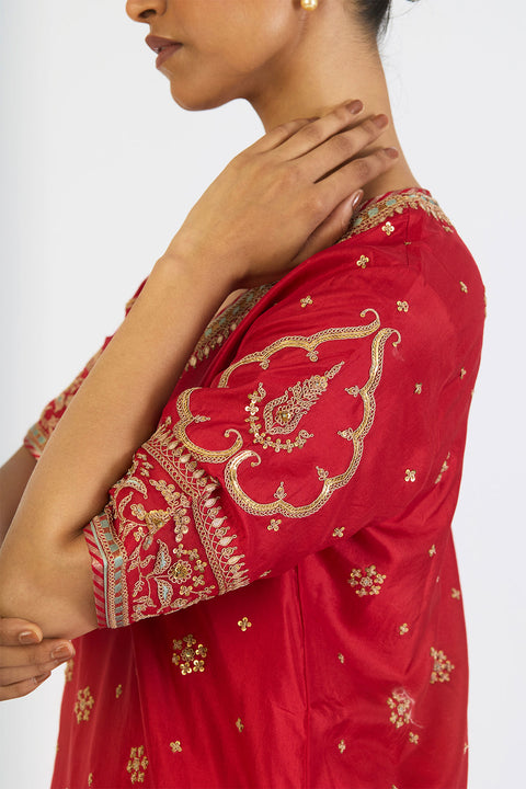 Dhvani Kurta and Sharara - Red
