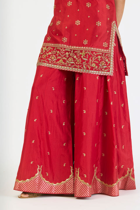 Dhvani Kurta and Sharara - Red