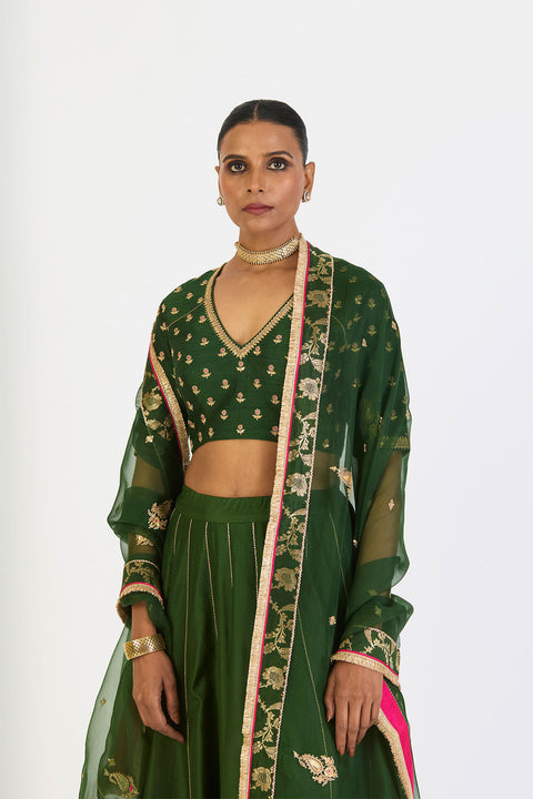 Kalyani Dupatta - Dark Green