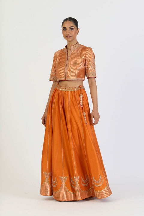 Shaheen Lehenga Set - Orange