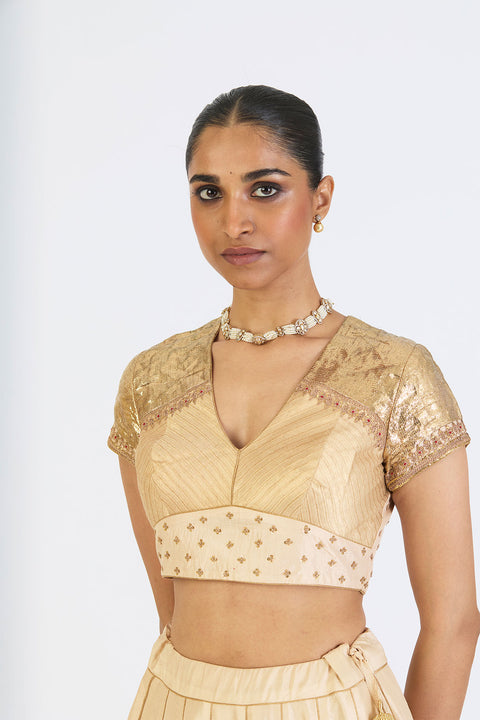 Manjari Lehenga Set - Oats