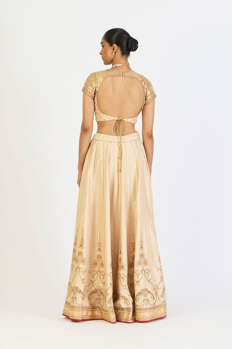 Manjari Lehenga Set - Oats