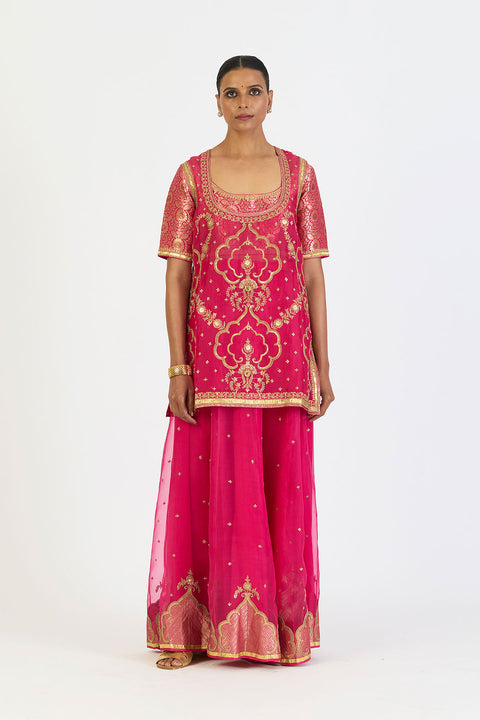 Indira Kurta and Sharara - Fuschia Pink