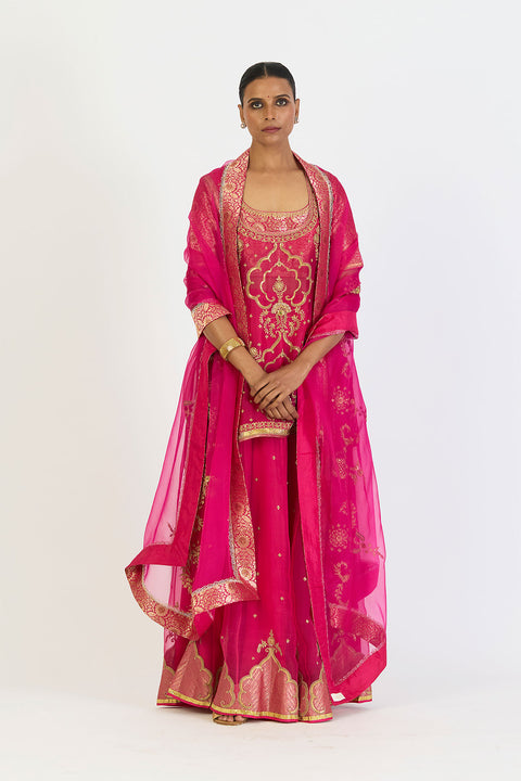Indira Kurta and Sharara - Fuschia Pink