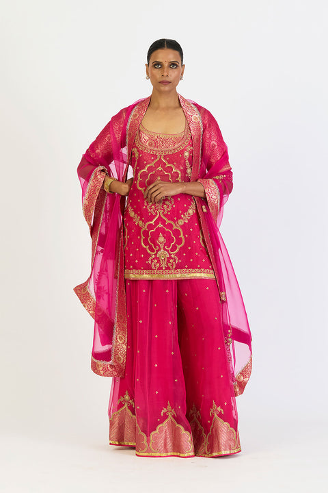 Mridula Dupatta - Fuschia Pink