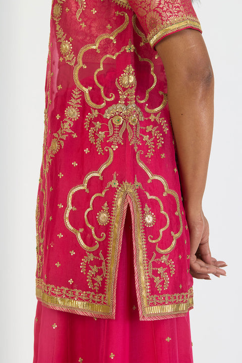 Indira Kurta and Sharara - Fuschia Pink