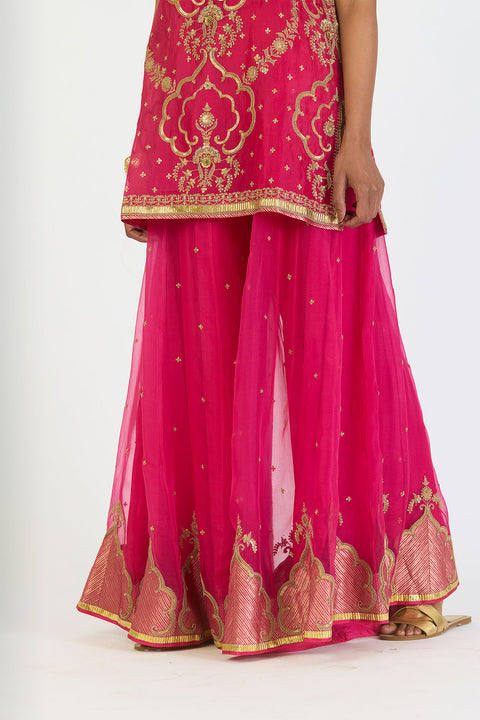 Indira Kurta and Sharara - Fuschia Pink