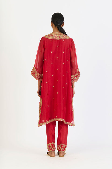 Aarohi Kurta and Pant - Red