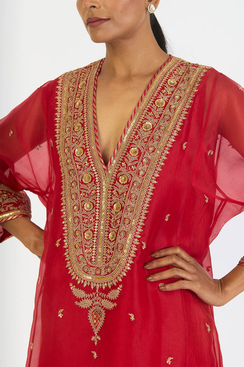 Aarohi Kurta and Pant - Red