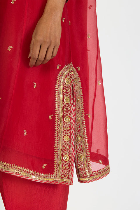 Aarohi Kurta and Pant - Red