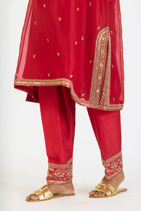 Aarohi Kurta and Pant - Red