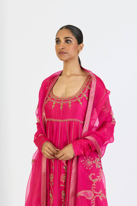 Mridula Dupatta - Fuschia Pink