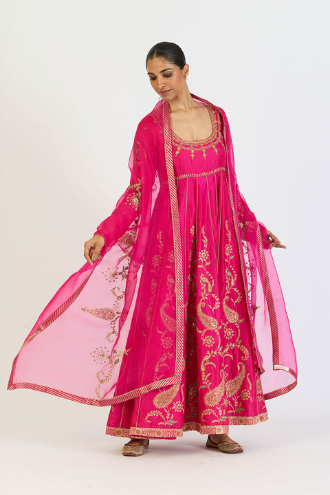 Mridula Dupatta - Fuschia Pink