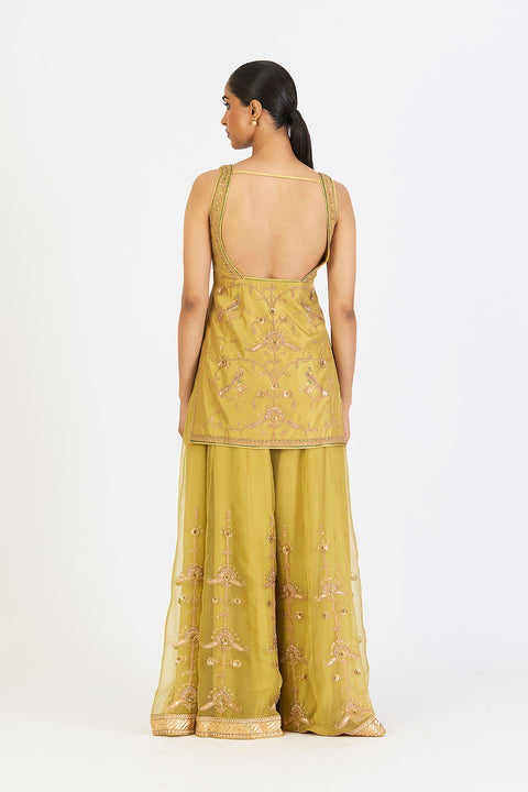 Ishanvi Kurta and Sharara - Mint Green