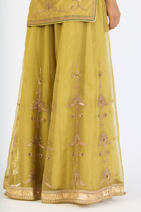 Ishanvi Kurta and Sharara - Mint Green