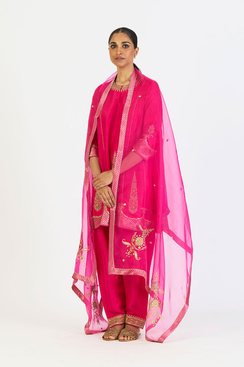 Mehar Kurta & Pant - Fuschia Pink