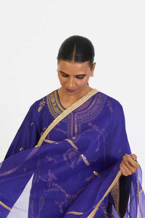 Lehr Dupatta - Purple