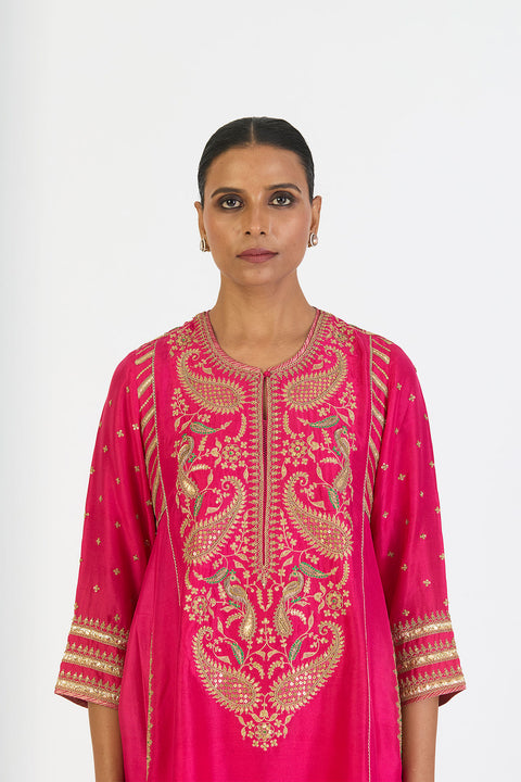 Riddhima Kurta and Pant - Fuschia Pink