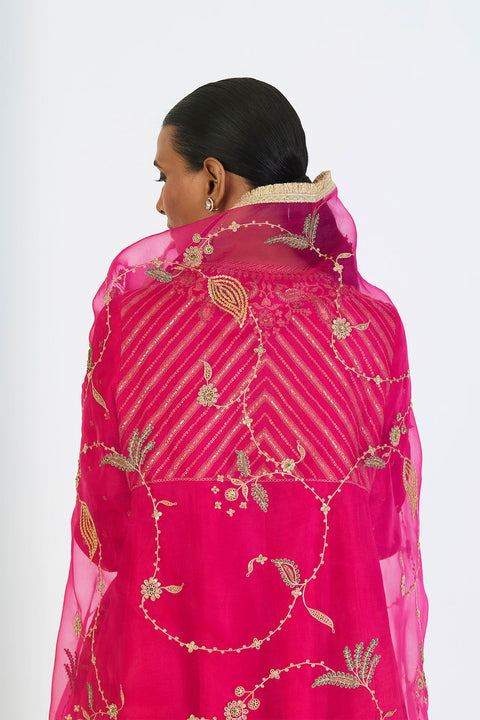 Chitra Dupatta - Fuschia Pink