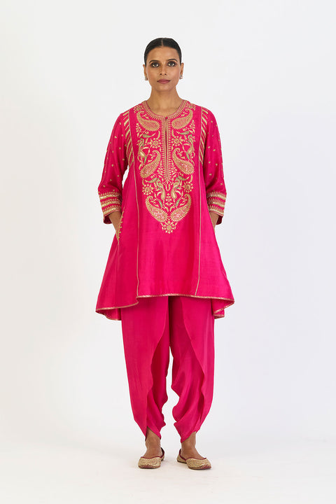 Riddhima Kurta and Pant - Fuschia Pink