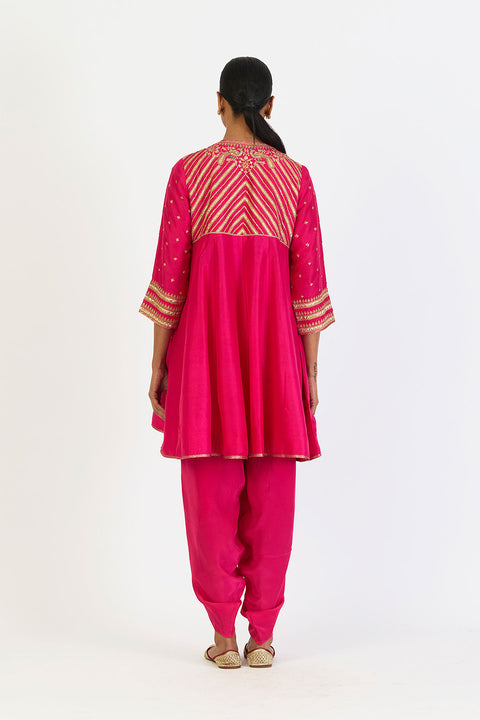 Riddhima Kurta and Pant - Fuschia Pink