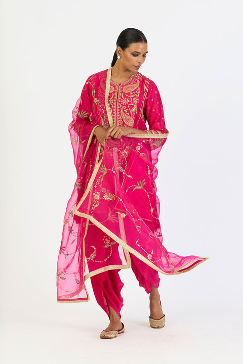 Chitra Dupatta - Fuschia Pink