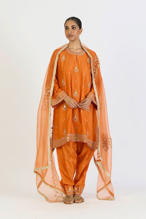 Chandni Kurta and Pant - Orange