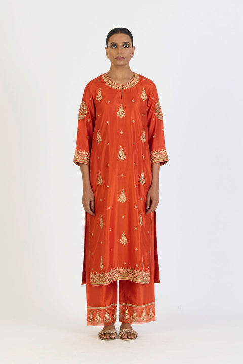 Pranvi Kurta and Pant - Rust