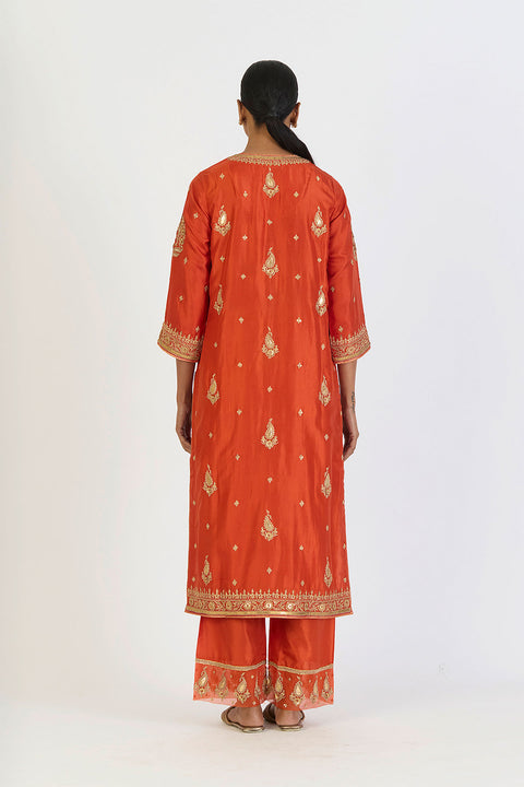 Pranvi Kurta and Pant - Rust