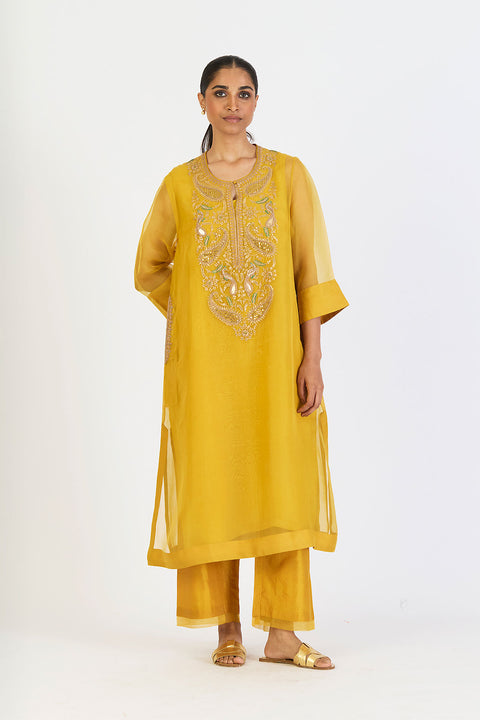 Charu Kurta and Pants - Lime